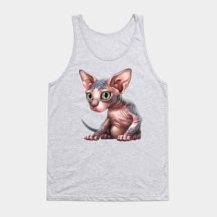 Cat-a-clysm Sphynx kitten Tank Top